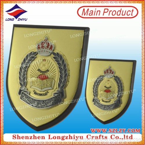 Award MDF Plaque with Shiney Gold Plating Metal Sign